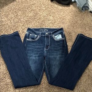 Dark Blue Boot-Cut Jeans for Women
